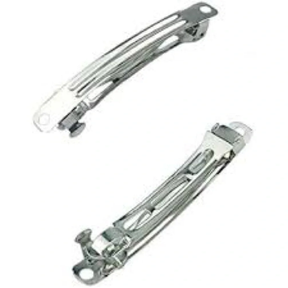 Pack of 4 Sure Grip Barrettes – 3” Silver Toned Smooth Top – NIP ✨
